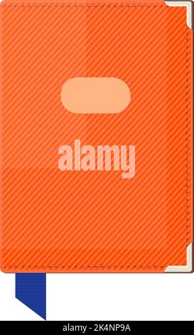 Orange passport, illustration, vector on a white background. Stock Vector