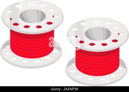 Red thread, illustration, vector on a white background. Stock Vector