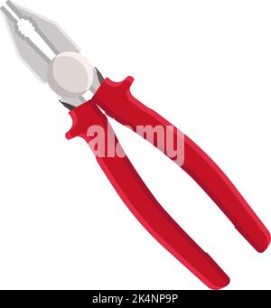 Red pliers, illustration, vector on a white background. Stock Vector