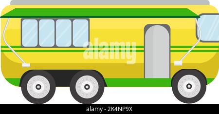 Yellow camper van, illustration, vector on a white background. Stock Vector