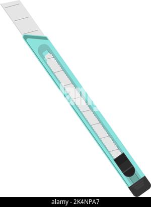 Blue box cutter, illustration, vector on a white background. Stock Vector