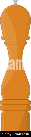Orange Pepper grinder, illustration, vector on a white background. Stock Vector