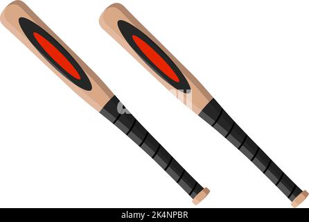 Modern baseball bats, illustration, vector on a white background. Stock Vector