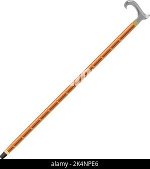Walking cane, illustration, vector on a white background. Stock Vector