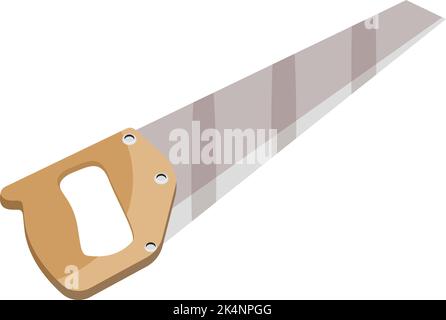 Small hand saw, illustration, vector on a white background. Stock Vector