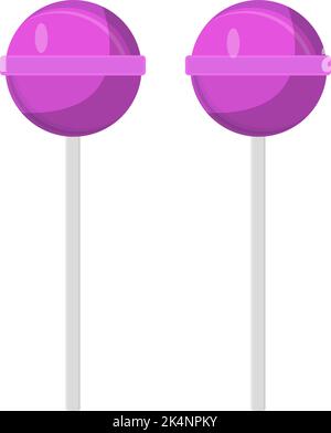 Two purple lolipops, illustration, vector on a white background. Stock Vector