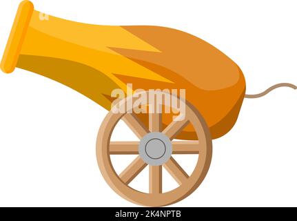 Golden canon, illustration, vector on a white background. Stock Vector