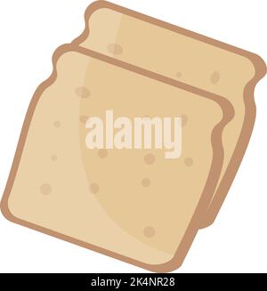 Two slices of bread, illustration, vector on a white background. Stock Vector