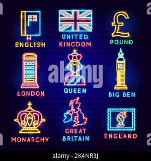 Great Britain Label Set Stock Vector