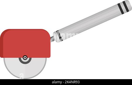 Red pizza knife, illustration, vector on a white background. Stock Vector