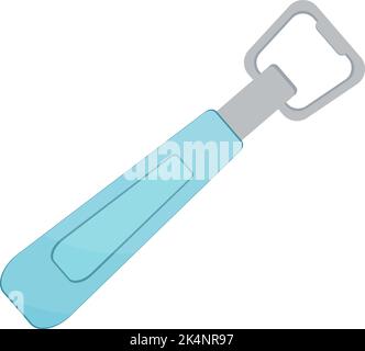 Light blue bottle opener, illustration, vector on a white background. Stock Vector