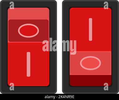 Red switches, illustration, vector on a white background. Stock Vector