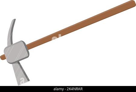 Pick mattock, illustration, vector on a white background. Stock Vector