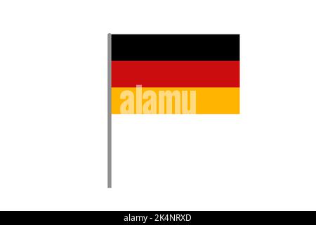 drawn flag of Germany isolated on a white background illustration. Stock Photo