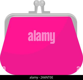 Pink wallet, illustration, vector on a white background. Stock Vector