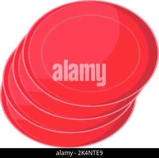 Red plates, illustration, vector on a white background. Stock Vector