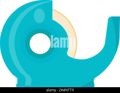 Scotch tape in blue holder, illustration, vector on a white background. Stock Vector