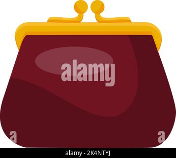 Brown wallet purse, illustration, vector on a white background. Stock Vector