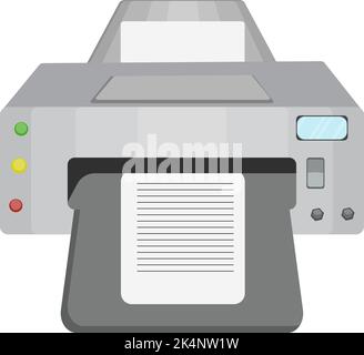 Grey printer, illustration, vector on a white background. Stock Vector