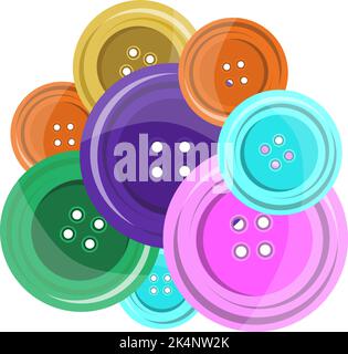 Shirt buttons, illustration, vector on a white background. Stock Vector