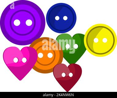 Interesting clothing buttons, illustration, vector on a white background. Stock Vector