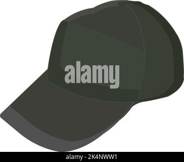 Simple black hat, illustration, vector on a white background. Stock Vector