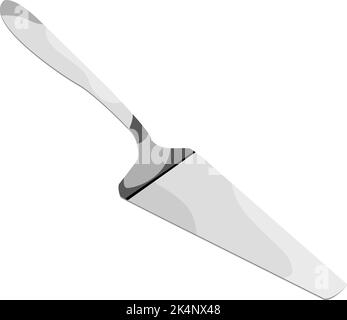 Silver cake server, illustration, vector on a white background. Stock Vector