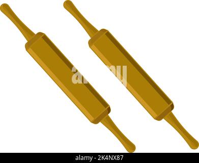 Rolling pins, illustration, vector on a white background Stock Vector ...
