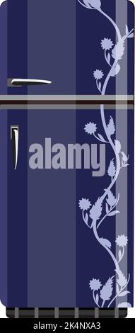 Modern fridge, illustration, vector on a white background. Stock Vector