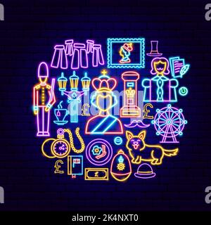 Great Britain England Neon Concept Stock Vector