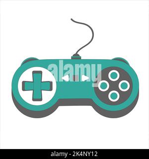 Gamepad in retro style. Game controller vector illustration isolated on white Stock Vector