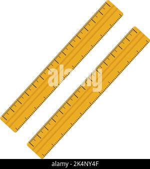 Study rulers, illustration, vector on a white background. Stock Vector
