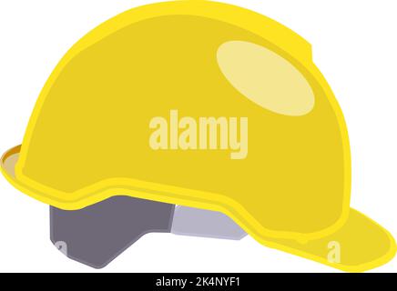 Yellow safety helmet, illustration, vector on a white background. Stock Vector