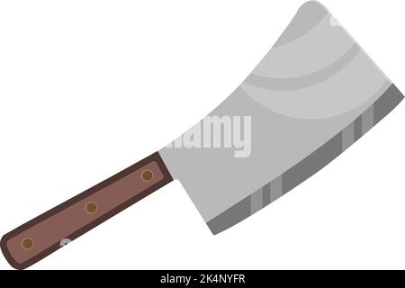 Sharp cleaver, illustration, vector on a white background. Stock Vector