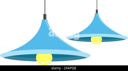 Simple ceiling lamps, illustration, vector on a white background. Stock Vector