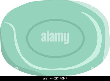 Ceramic green plate, illustration, vector on a white background. Stock Vector