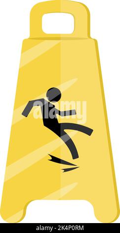 Slippery sign, illustration, vector on a white background. Stock Vector