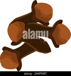 Brown cloves, illustration, vector on a white background. Stock Vector