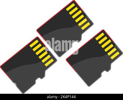 Memory cards, illustration, vector on a white background. Stock Vector