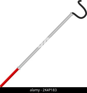 Red snake hook, illustration, vector on a white background. Stock Vector
