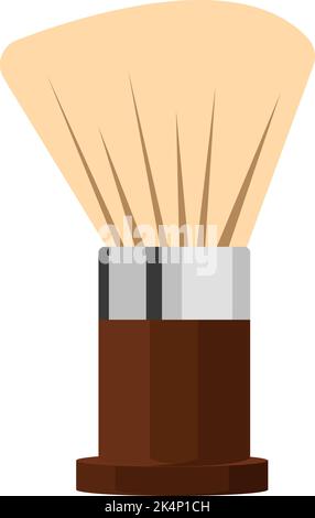 Shaving foam brush, illustration, vector on a white background. Stock Vector