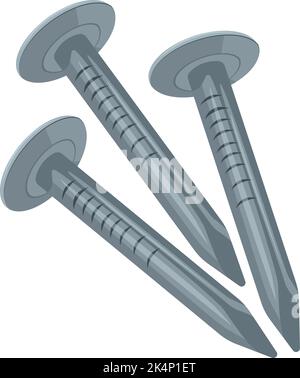 Metal screw nails, illustration, vector on a white background. Stock Vector