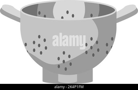 Metal colander, illustration, vector on a white background. Stock Vector