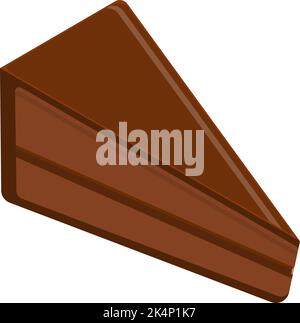 Delicious slice of cake, illustration, vector on a white background. Stock Vector