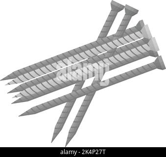 Screw nails, illustration, vector on a white background. Stock Vector