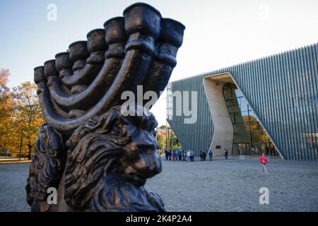 The POLIN Museum of the History of Polish Jews is seen in Warsaw, Poland on 03 October, 2022. The Israeli Ministry of Education has warned private fir Stock Photo