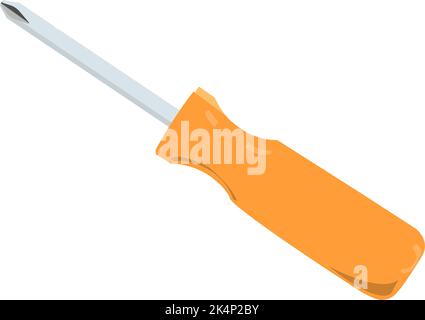 Yellow screwdriver, illustration, vector on a white background. Stock Vector
