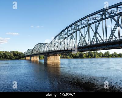 Toruń, Poland - August 6, 2018: Bridge over the Vistula river Stock Photo