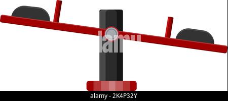 Childrens seesaw, illustration, vector on a white background. Stock Vector