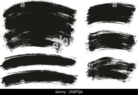 Round Brush Thin Curved Background Mix Artist Brush High Detail Abstract Vector Background Mix Set Stock Vector
